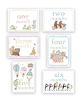 Whimsical Animal Milestone Cards