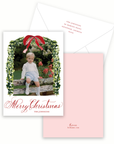 Greenery with Bow Holiday Card