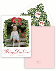 Greenery with Bow Holiday Card