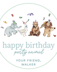 Party Animal Birthday Stickers