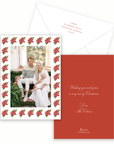 Poinsettia Border Holiday Card