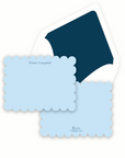 Blue Scalloped Stationery