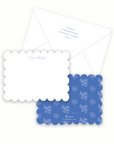 Blue and White Lace Scalloped Stationery