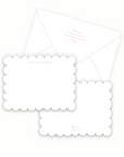 White Scalloped Pink Stationery