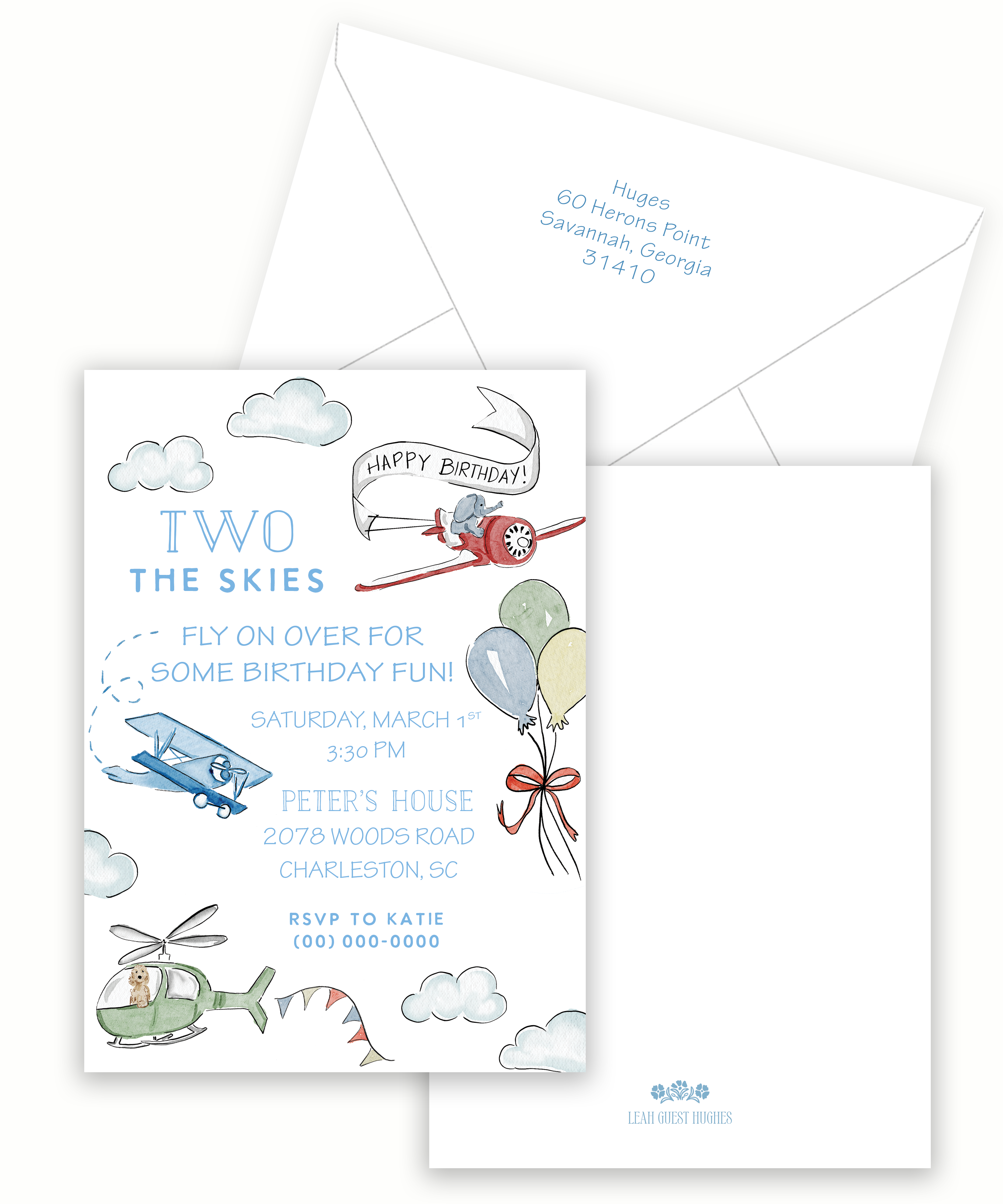 Airplane Semi-Custom Invitation