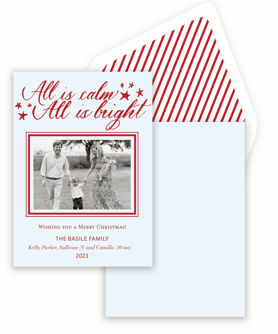 All is calm, All is bright Holiday Card