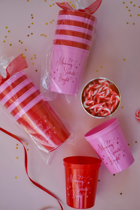 Making Spirits Bright Pink and Red Cups