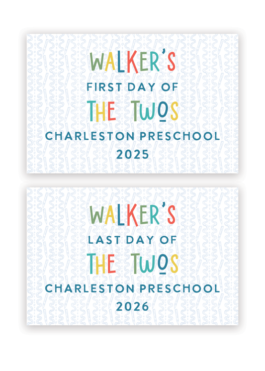 Colorful Back to School Sign Blue Background