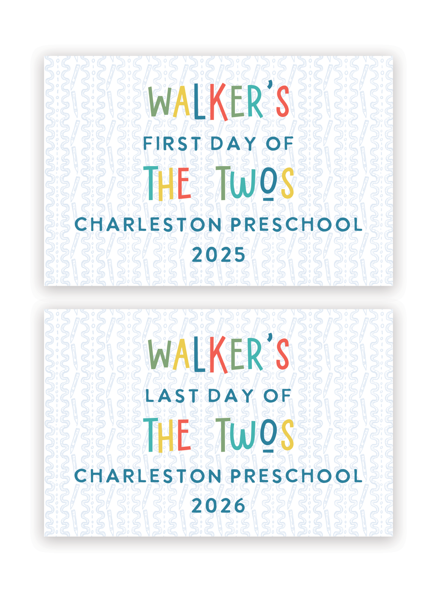 Colorful Back to School Sign Blue Background