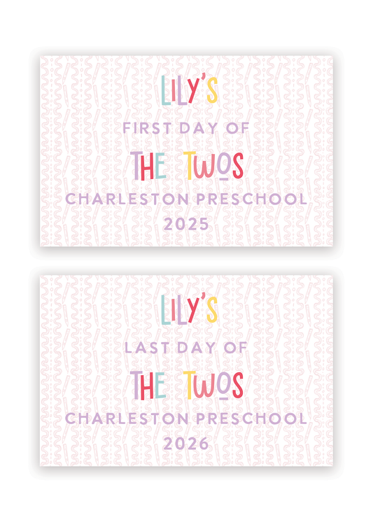 Colorful Back to School Sign Pink Background