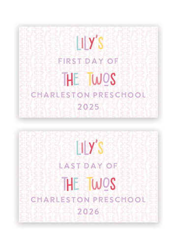 Colorful Back to School Sign Pink Background