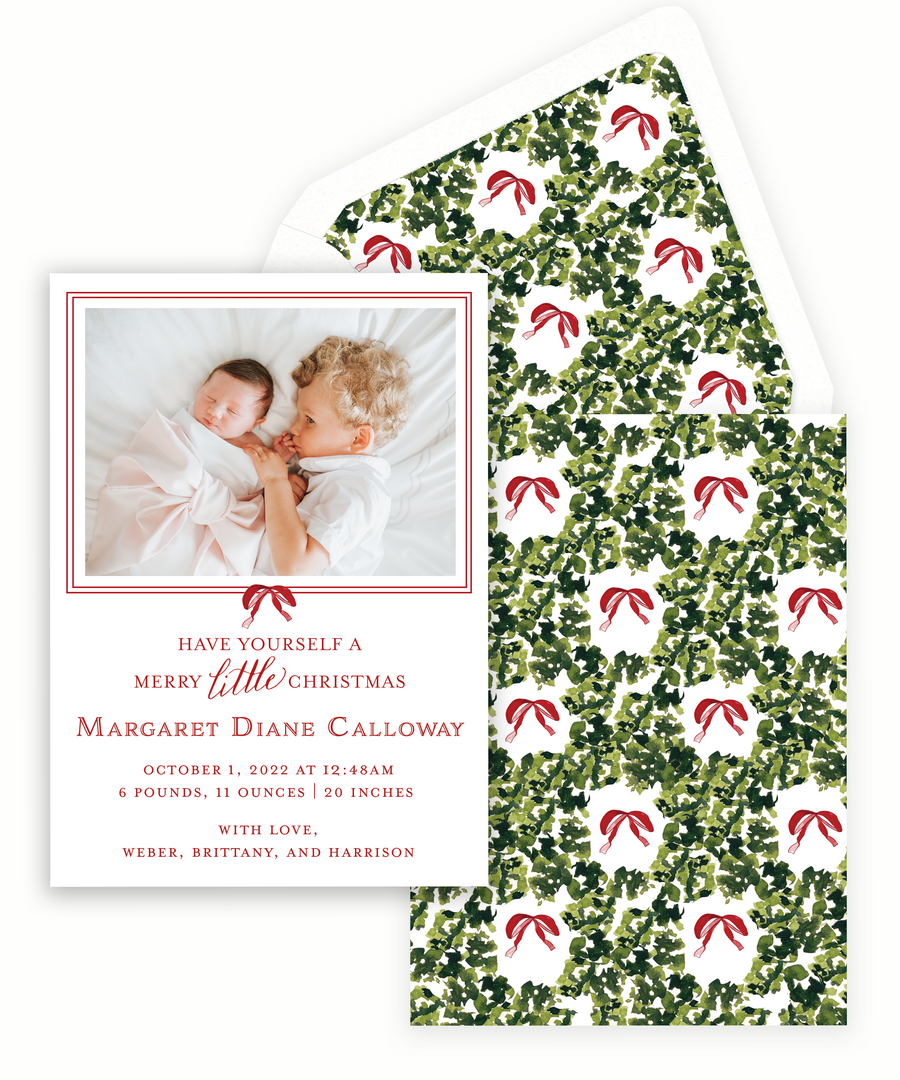 Merry Little Christmas Announcement Card