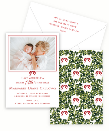 Merry Little Christmas Announcement Card