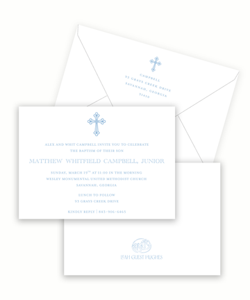 Blue Cross Baptism Invitation