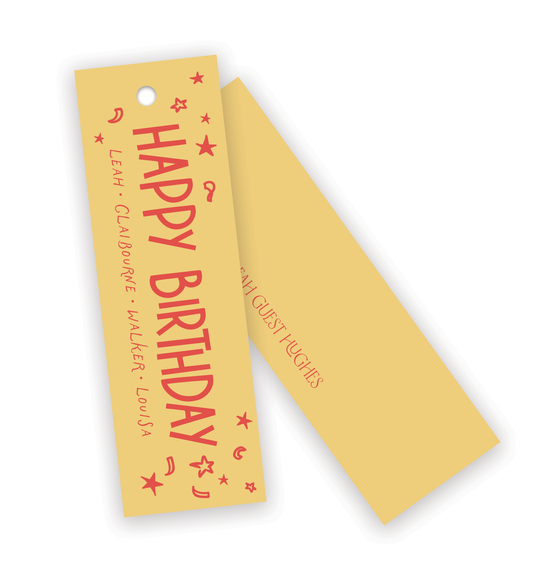 Happy Birthday Long Confetti Tags