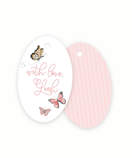 Butterfly Oval Gift Tags
