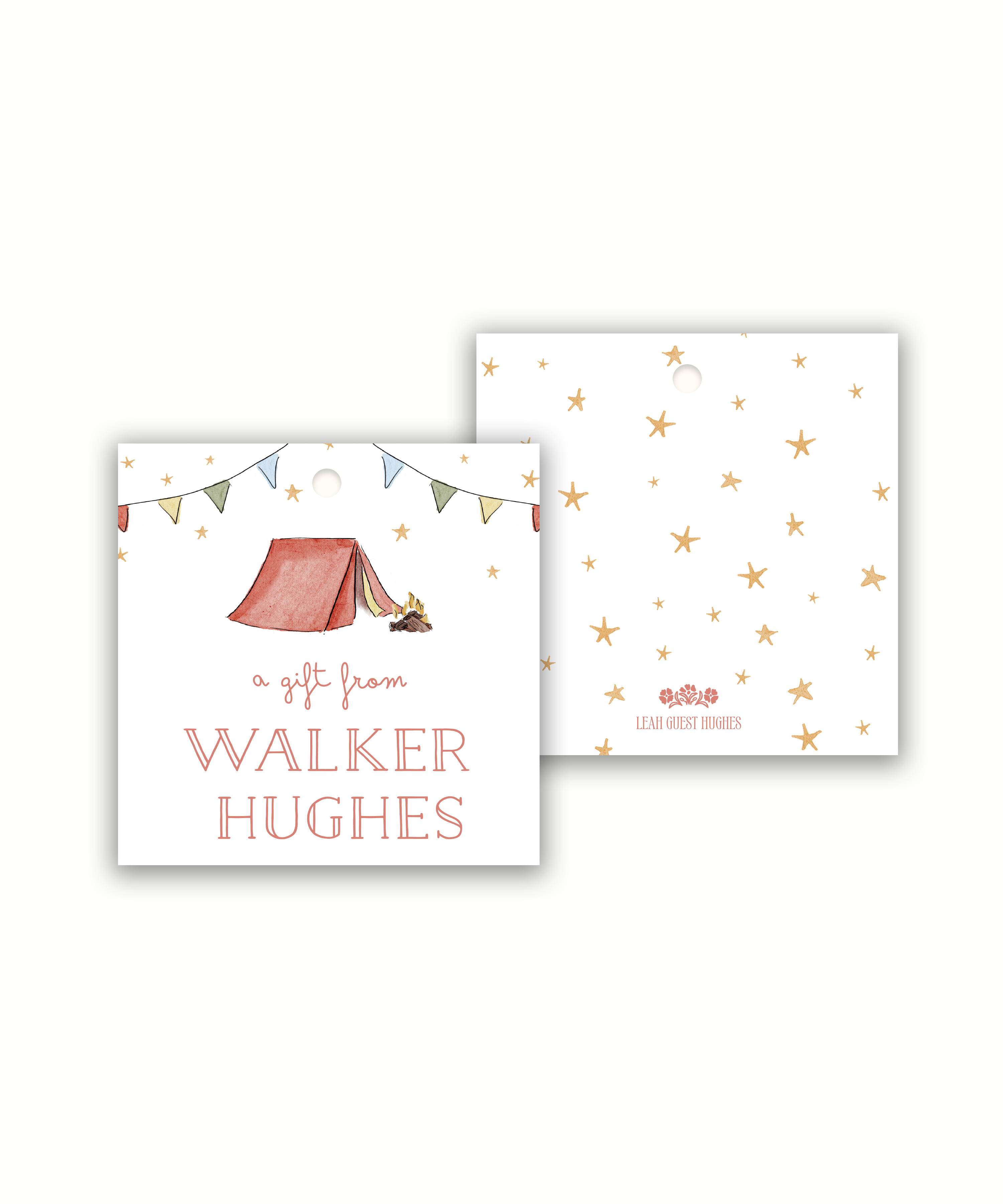 Camping Birthday Tags or Stickers