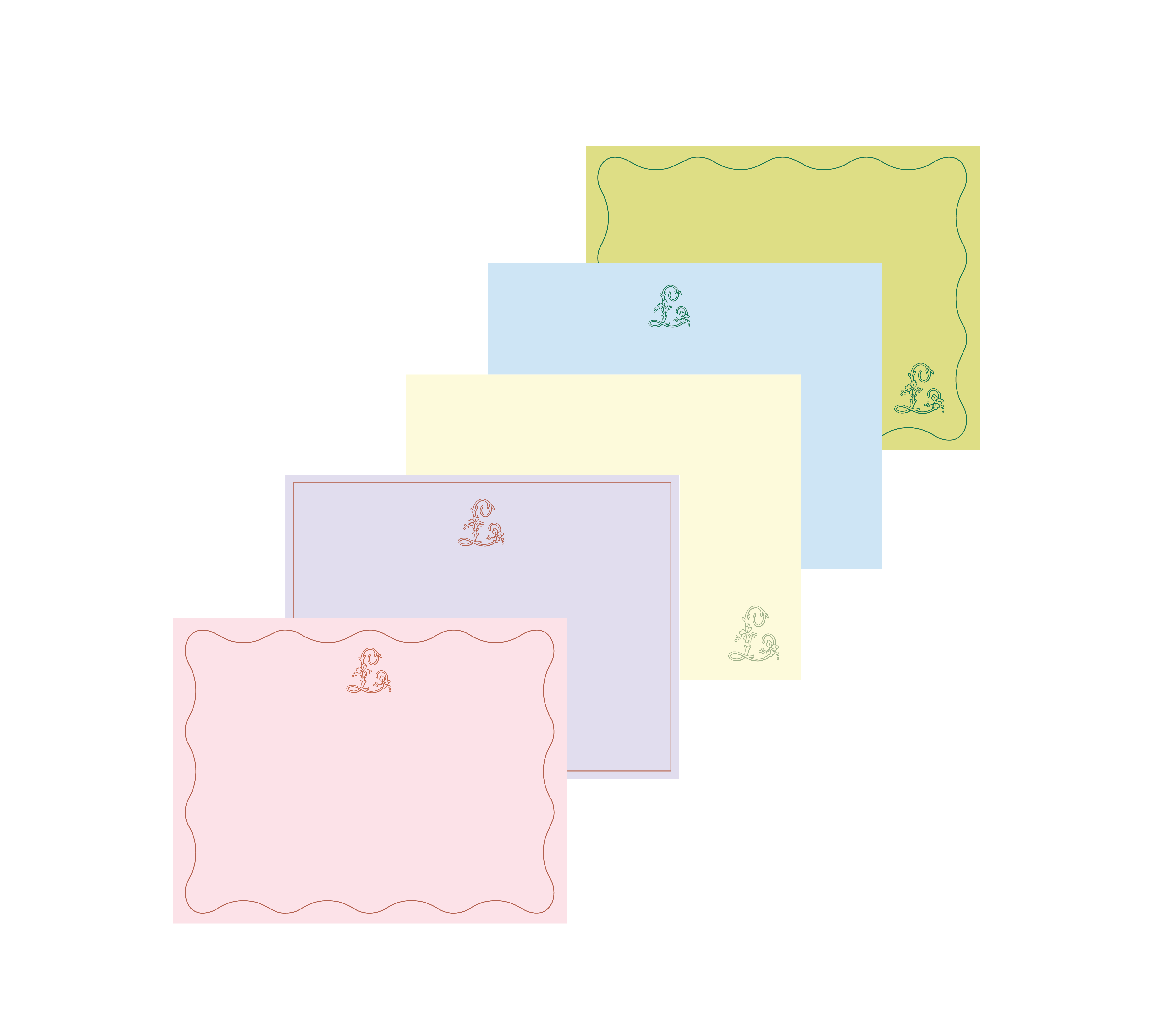 Multicolor Monogram Semi-Custom Stationery