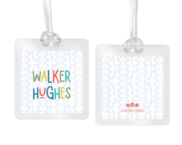 Multicolored Blue Crayon Tags