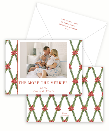 Criss Cross Poinsettia Holiday Card