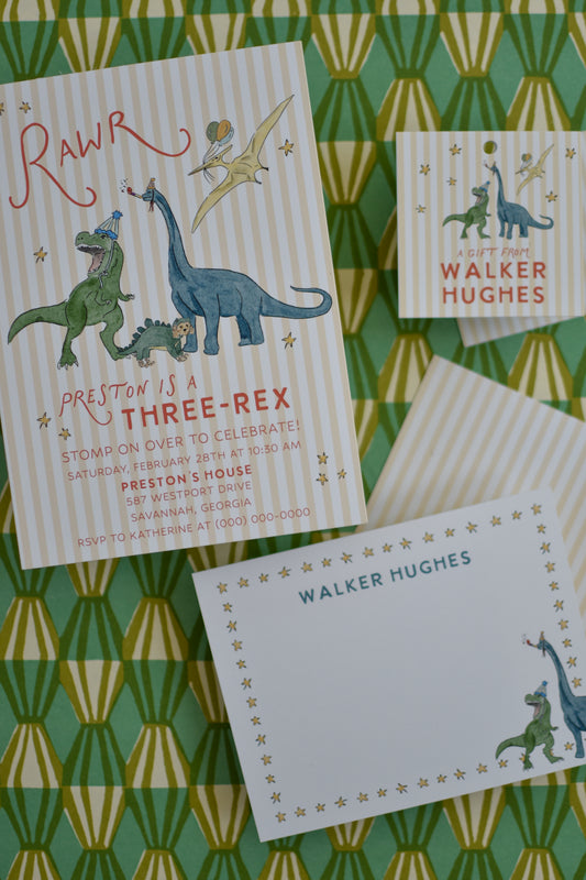 Dinosaur Birthday Semi-Custom Invitation