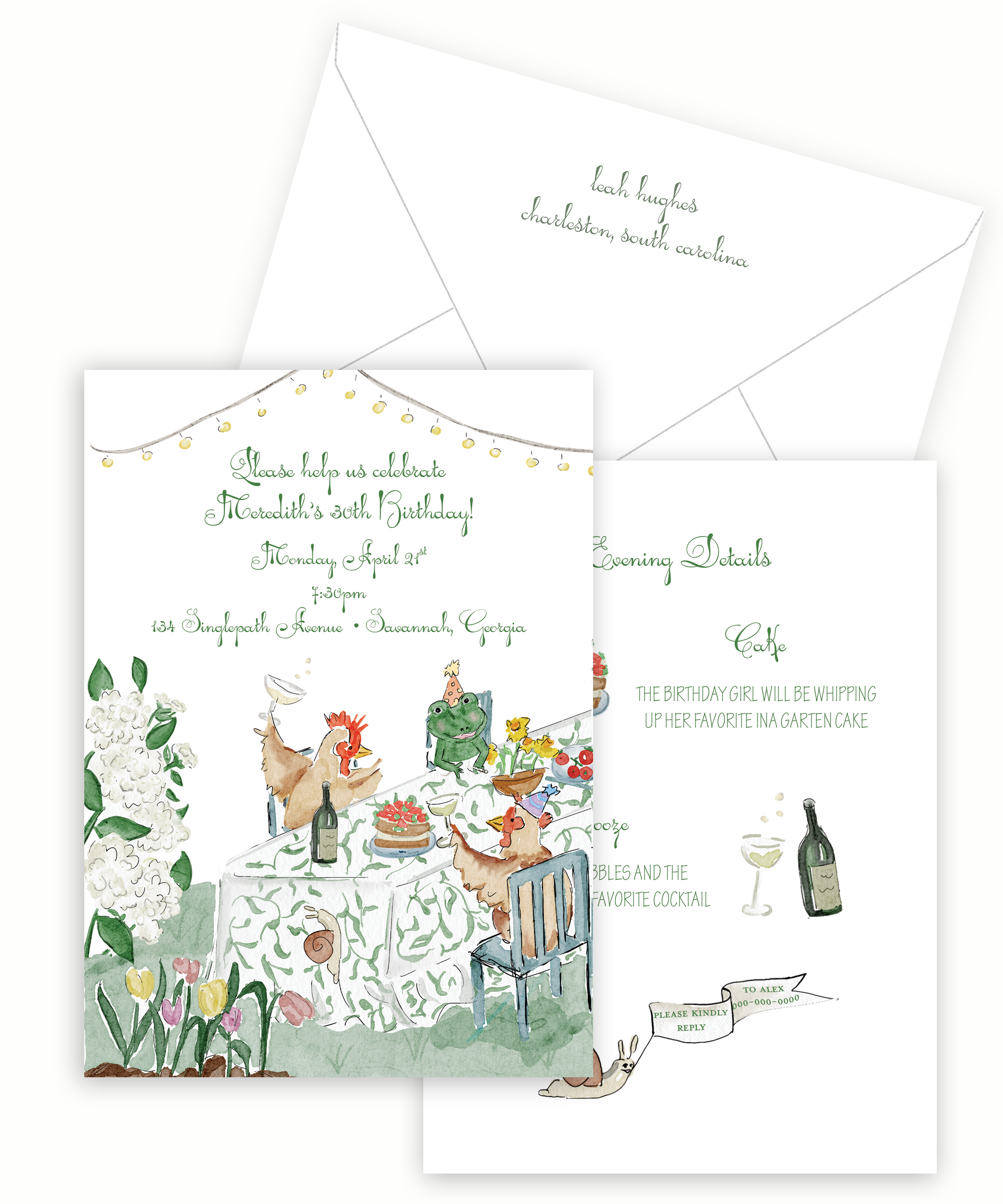 Garden Dinner Party Semi-Custom Invitation