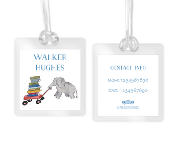 Elephant Book Bag Tag
