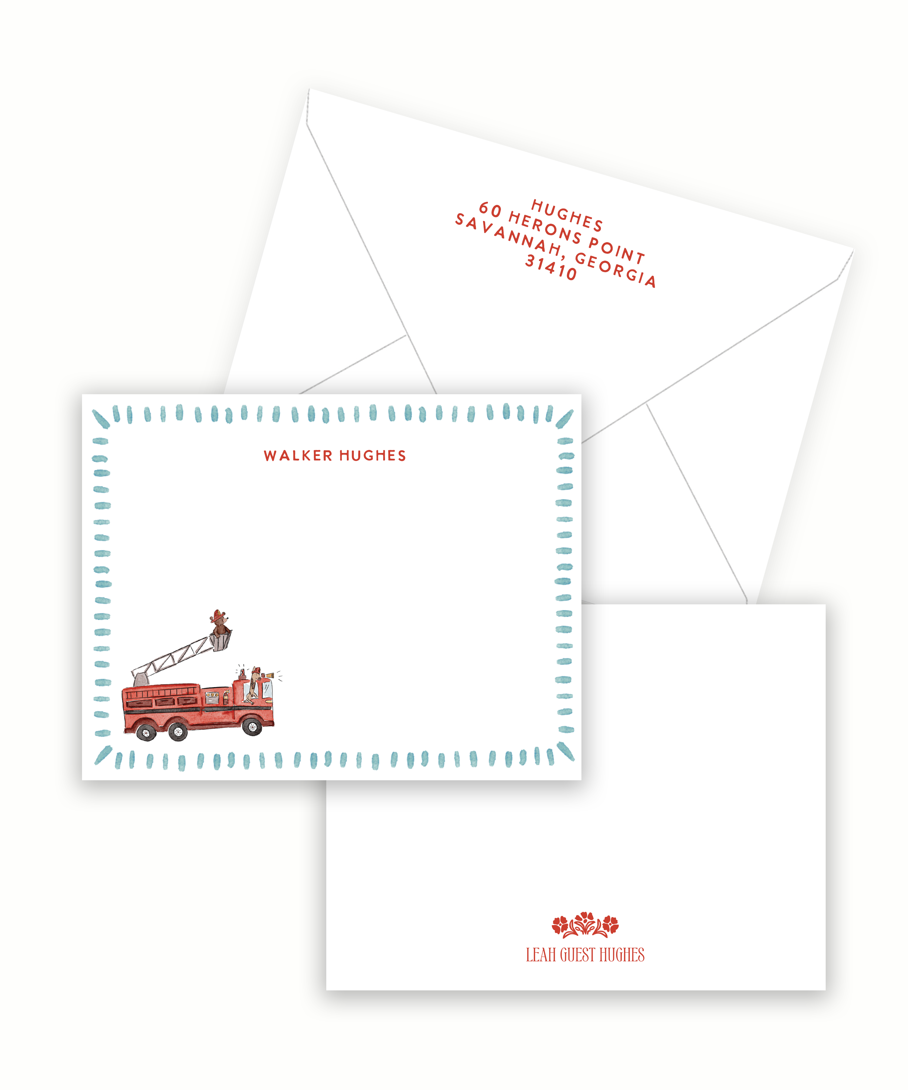 Firetruck Semi-Custom Stationery