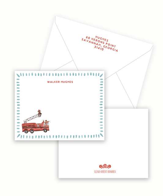 Firetruck Semi-Custom Stationery