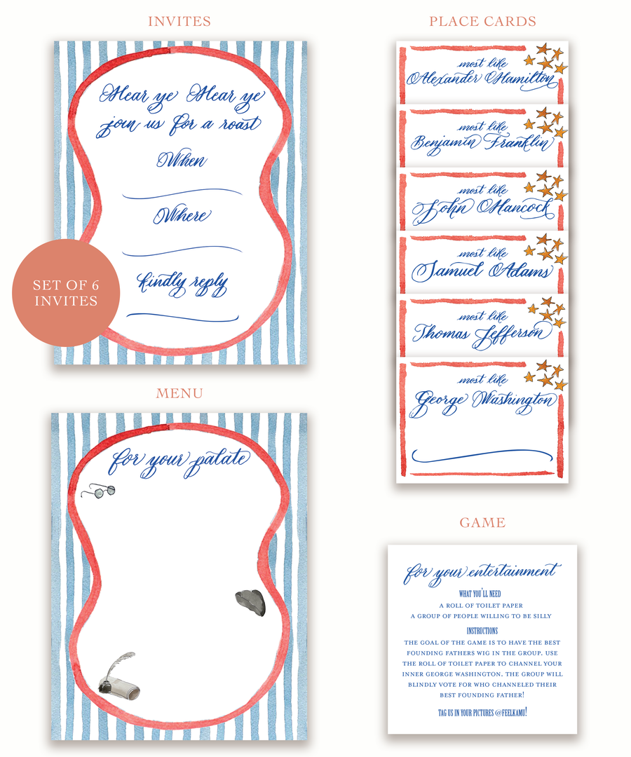 Founding Father's Digital Dinner Party Packet