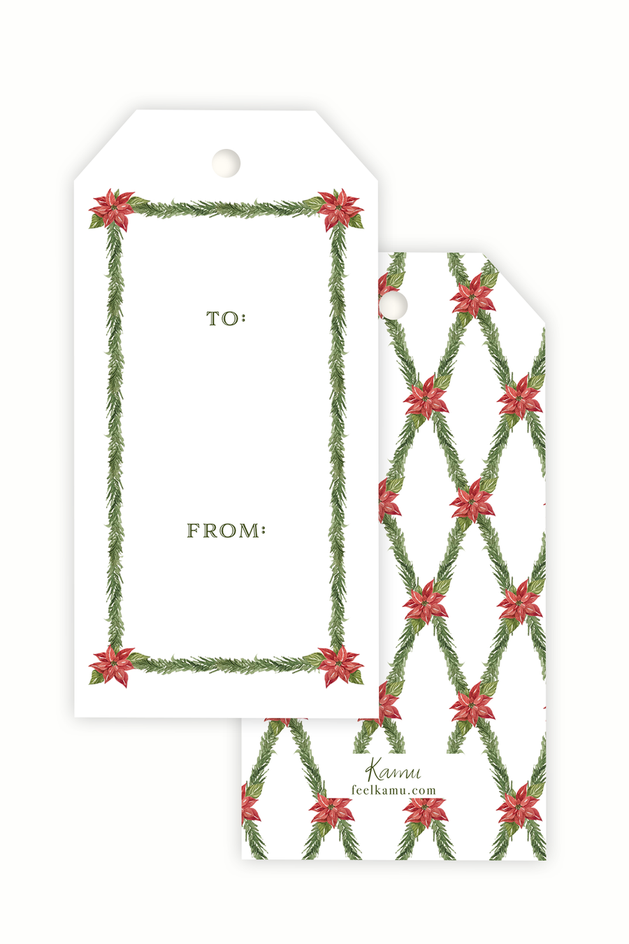 Criss Cross Poinsettia Gift Tag