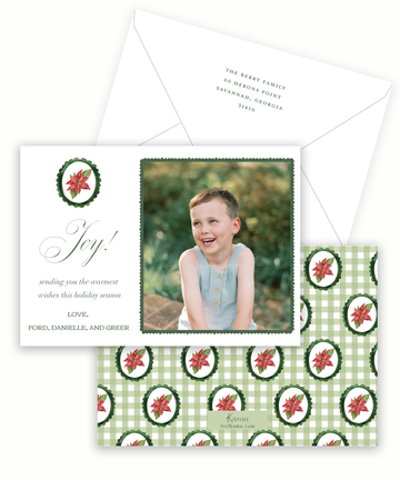 Poinsettia Medallion Holiday Card