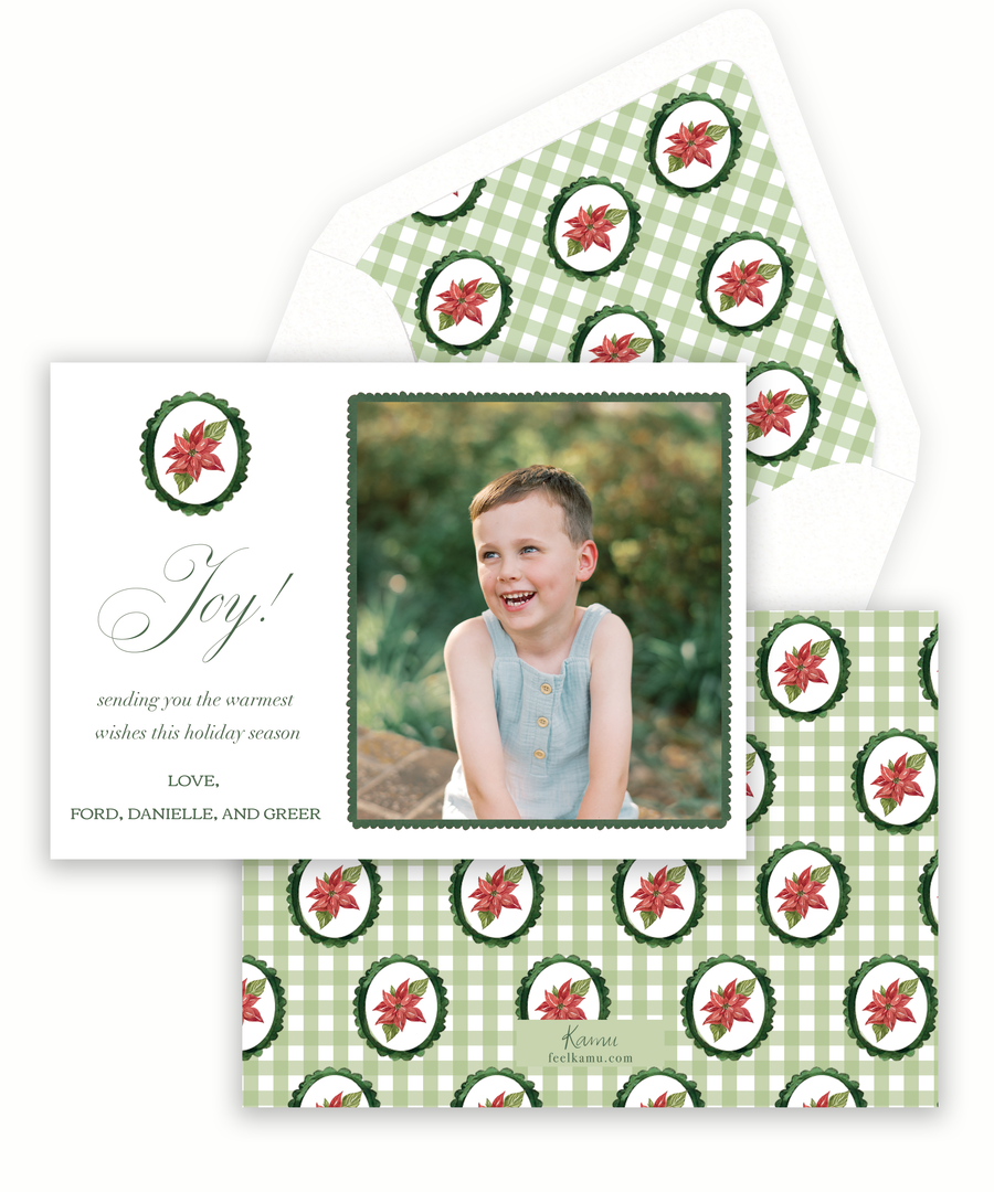 Poinsettia Medallion Holiday Card
