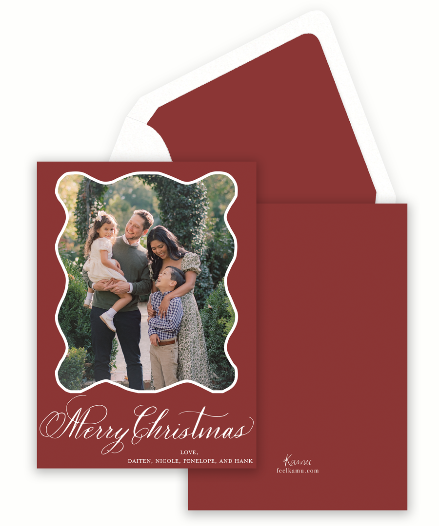 Merry Christmas Red Holiday Card