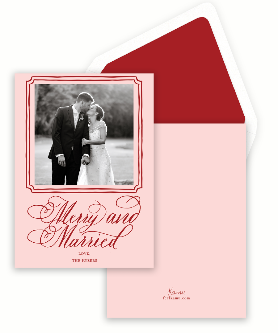 Merry and Married Holiday Card