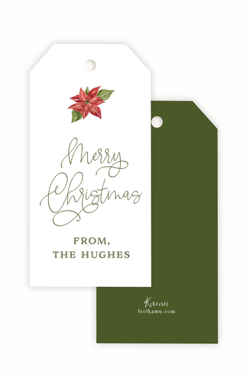 Single Poinsettia Gift Tags