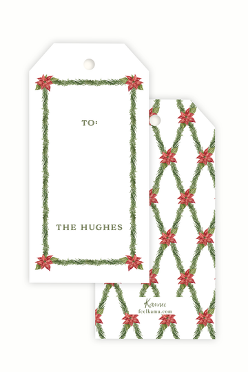 Criss Cross Poinsettia Gift Tag