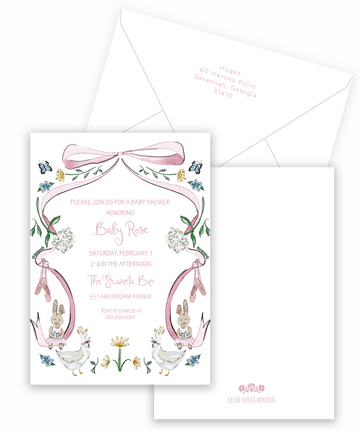 Pink Bow Semi-Custom Invitation