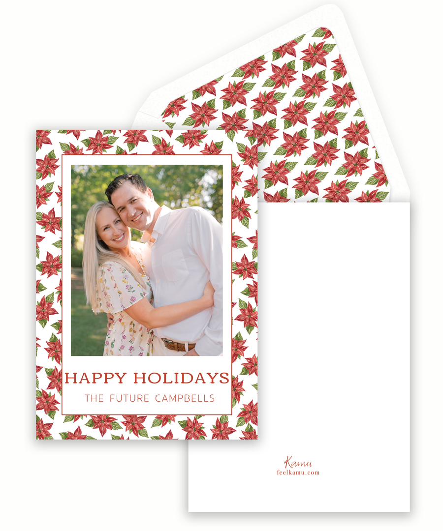 Poinsettia Filled Holiday Card