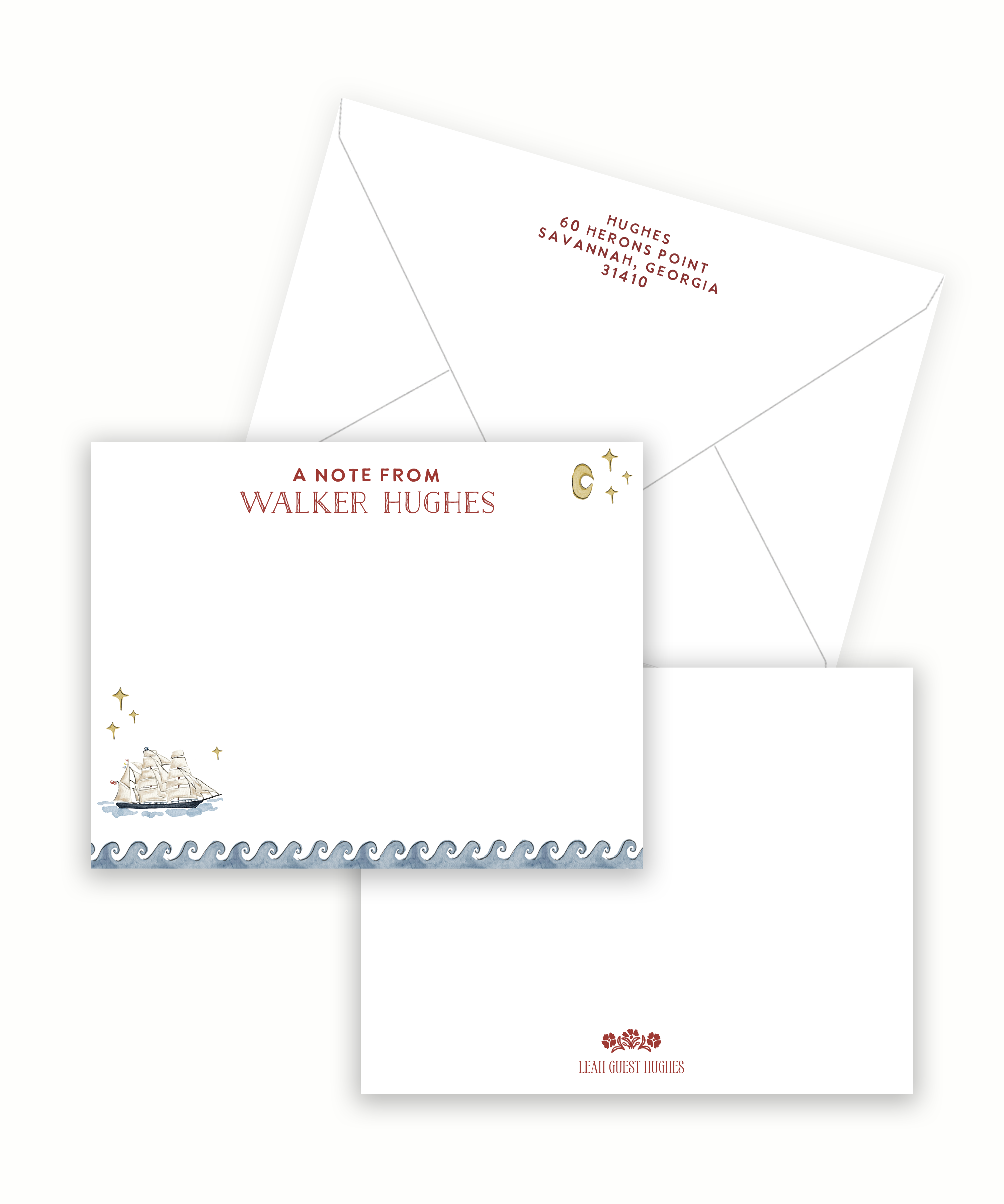 Sailboat Semi-Custom Stationery