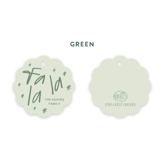 Fa La La La Scallop Tags