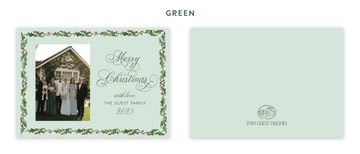 Holly Bordered Card Vertical Photo