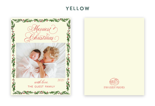 Holly Bordered Petite Card