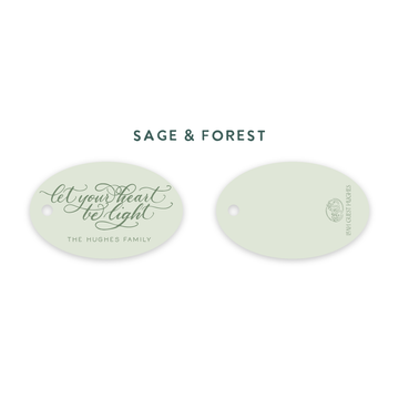 Let Your Heart Be Light Oval Tags