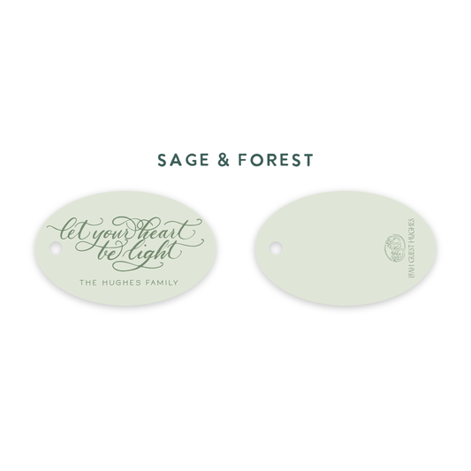 Let Your Heart Be Light Oval Tags