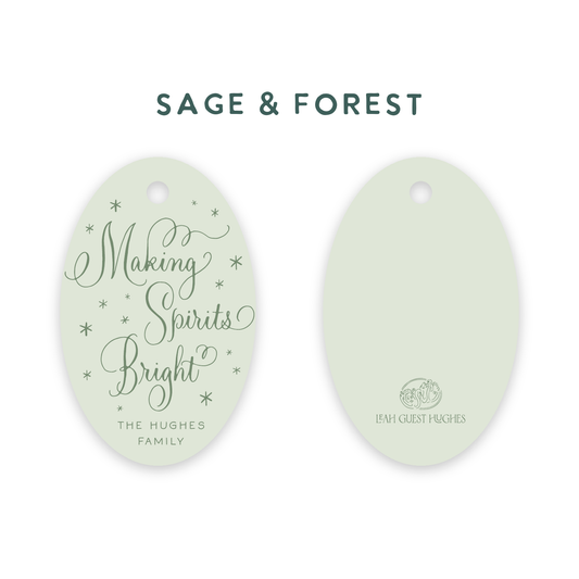 Making Spirits Bright Oval Tags
