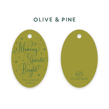 Making Spirits Bright Oval Tags