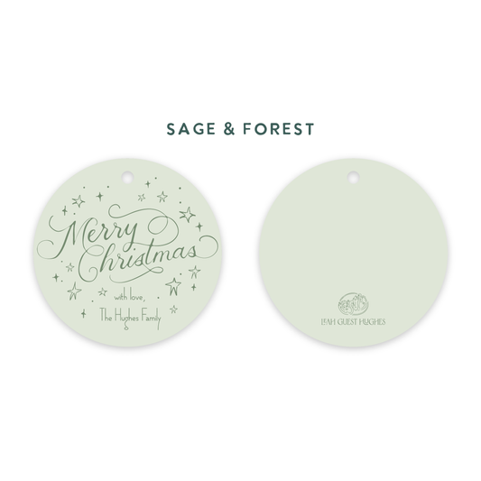 Merry Christmas Round Tags
