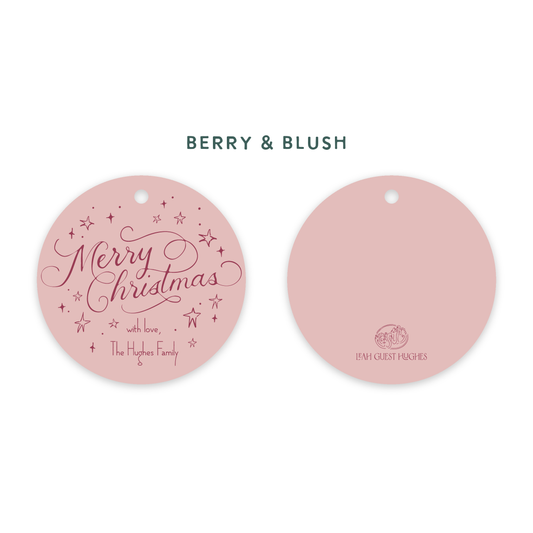 Merry Christmas Round Tags