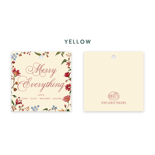 Holiday Floral Merry Everything Tags